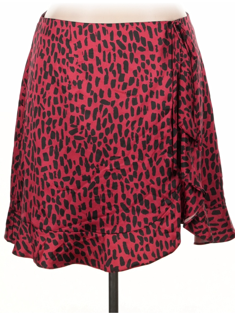 HUTCH Pink Black Animal-Print Short Skirt Size XL Ruffle NWT